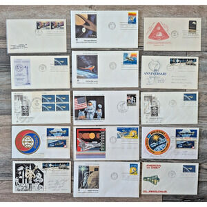 Lot 15 Vintage First Day Issue FDC Stamped Commemorative Envelopes Space NASA